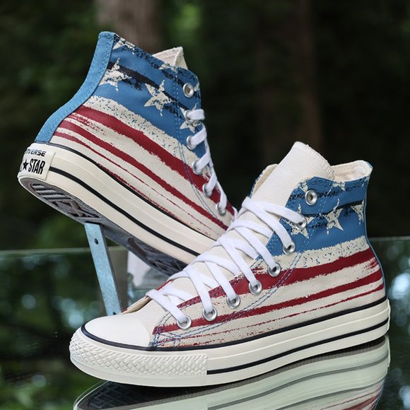 Converse Chuck Taylor All-Star Hi USA Flag Men’s Size 6.5 - Picture 2 of 13